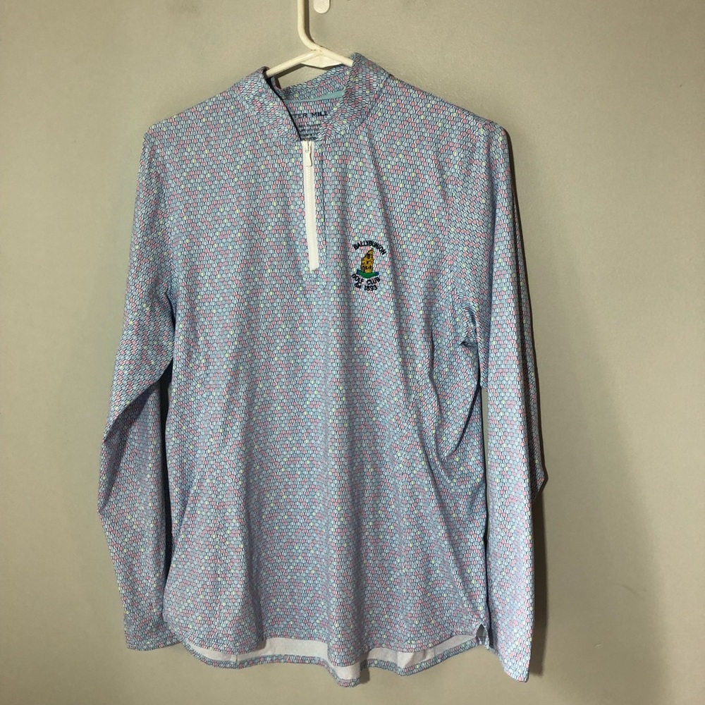 Peter Millar women pickleball golf 1/4 zip pullover ballybunion Ireland L upf 50